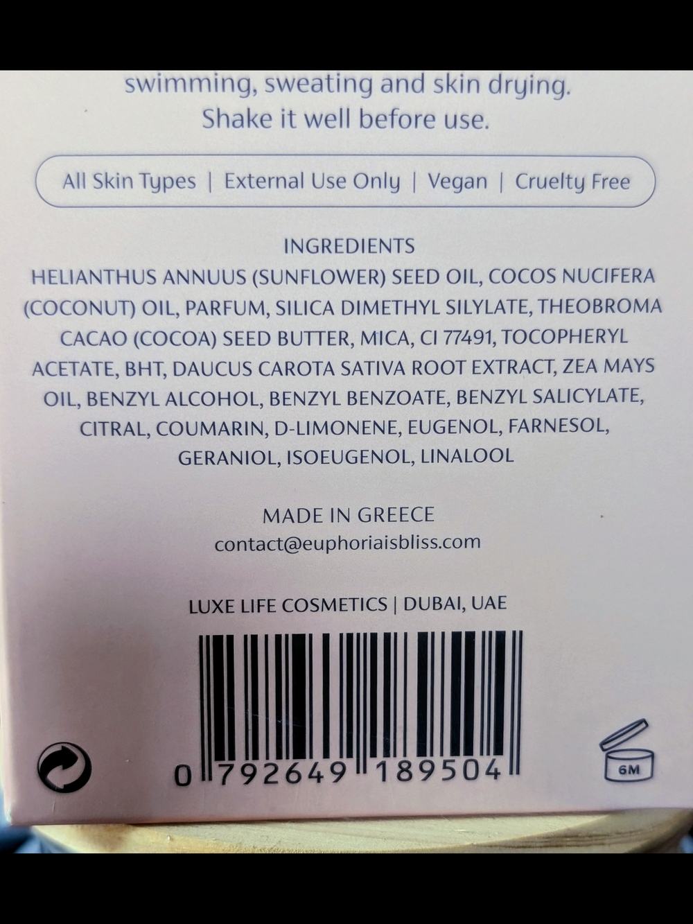 Euphoria Natural Sunglow Bronze Sparkles Tanning Oil  Sicilian Almond & Coconut - Picture 6 of 8